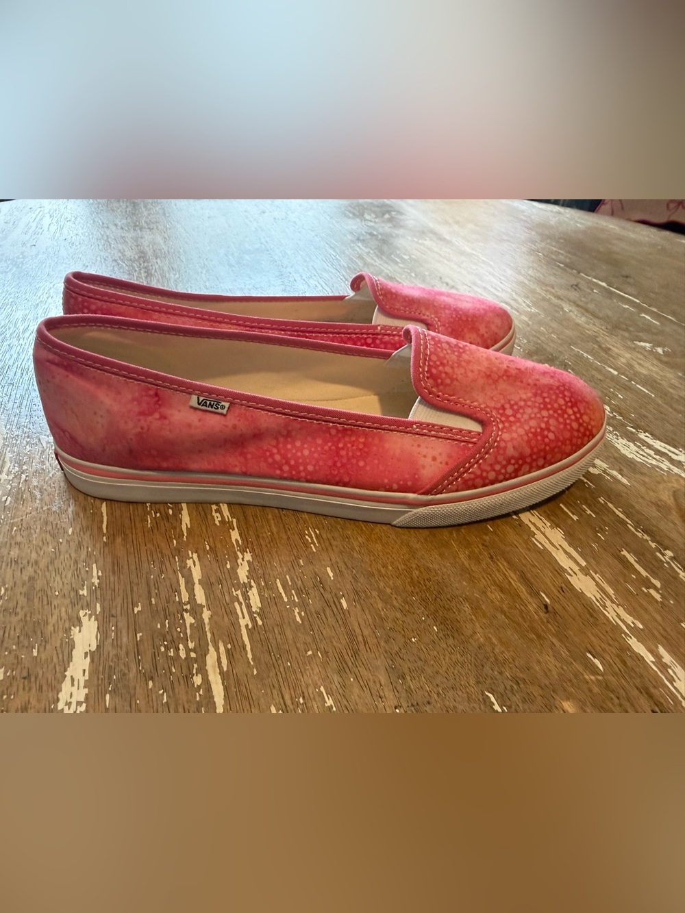 Vans Pink Tie-Dye Slip-On Flats - Picture 3 of 5